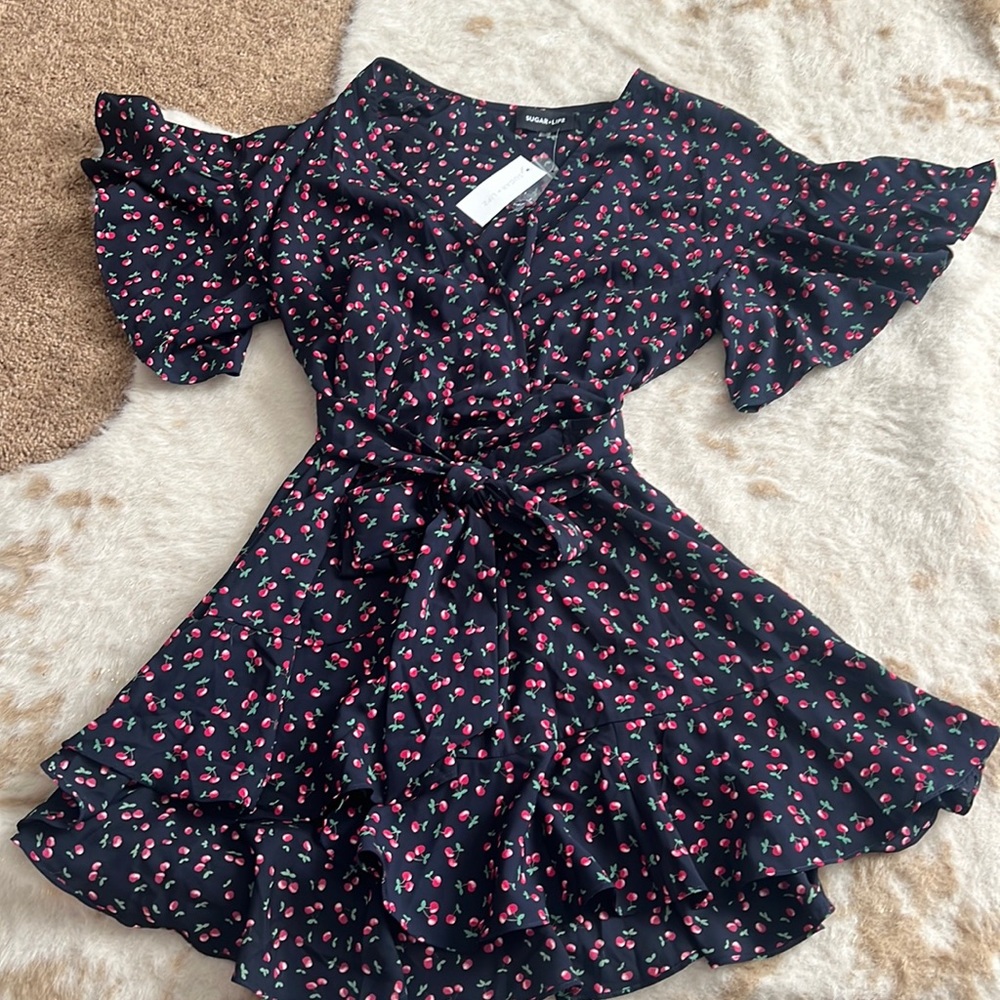 Cherry wrap dress